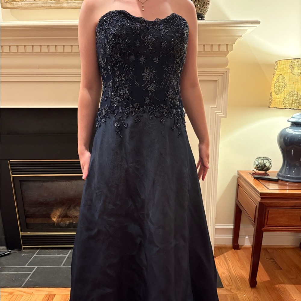 Elegant Navy Evening Gown